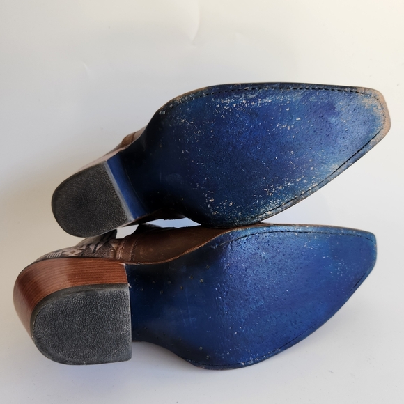 Ariat Pendelton Dixon Ankle Boot Weathered Brown Snip Toe Western Aztec Print 9B - Picture 15 of 16